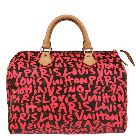 Louis Vuitton 2009 Pink Monogram Graffiti Speedy 30 Handbag M93704