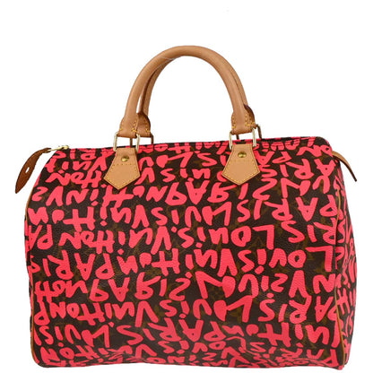 Louis Vuitton 2009 Pink Monogram Graffiti Speedy 30 Handbag M93704