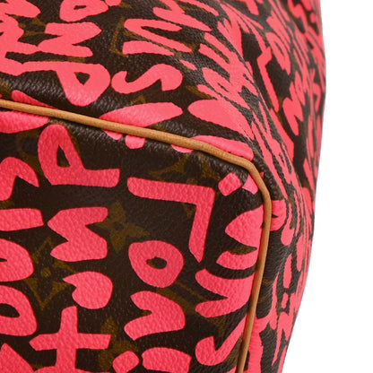 Louis Vuitton 2009 Pink Monogram Graffiti Speedy 30 Handbag M93704
