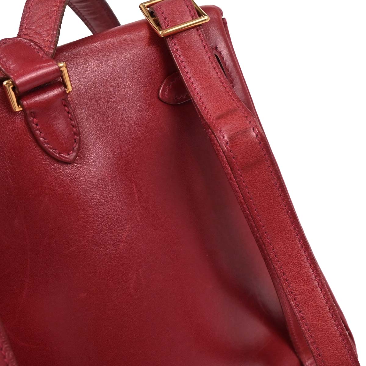 Hermes 1999 Rouge Vif Box Calf Kelly A Dos PM Backpack