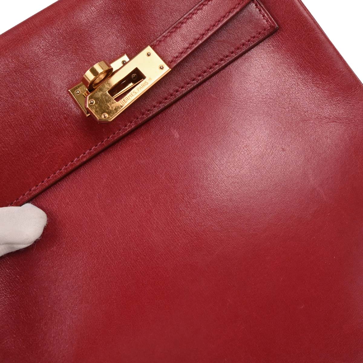 Hermes 1999 Rouge Vif Box Calf Kelly A Dos PM Backpack