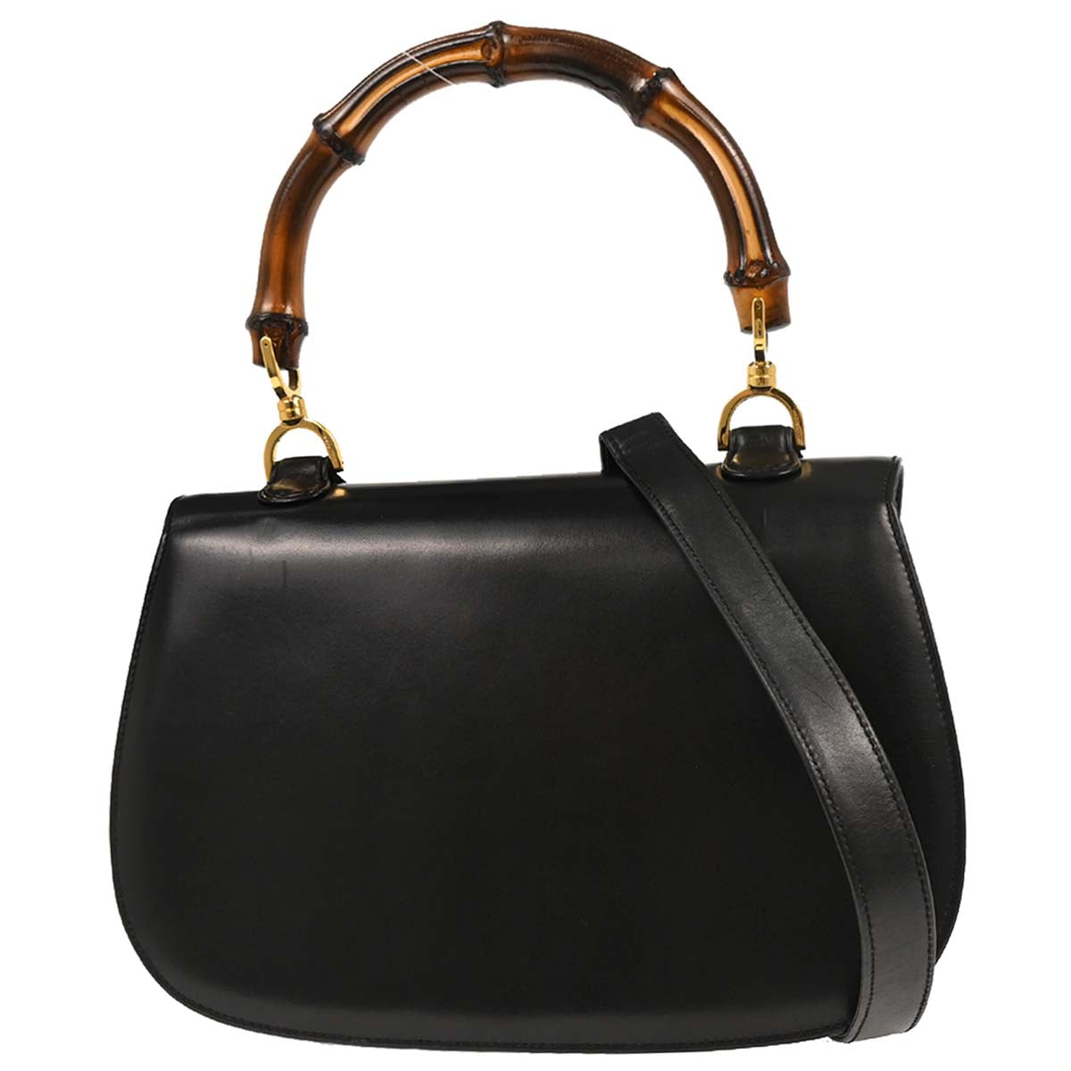 Gucci Black Bamboo 2way Shoulder Handbag