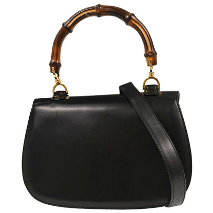 Gucci Black Bamboo 2way Shoulder Handbag