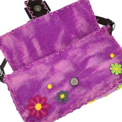 Fendi Purple Wool Baguette Handbag