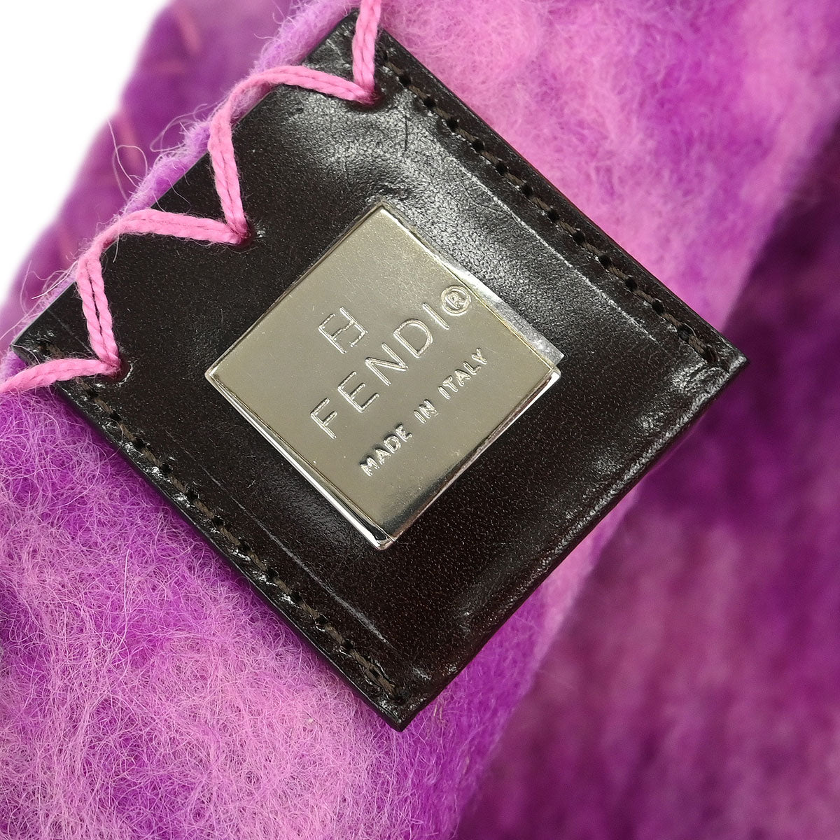 Fendi Purple Wool Baguette Handbag