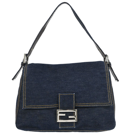 Fendi Navy Denim Mamma Baguette Handbag