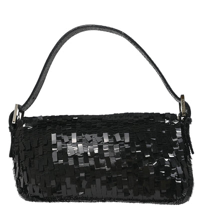 Fendi * Black Python Baguette Handbag