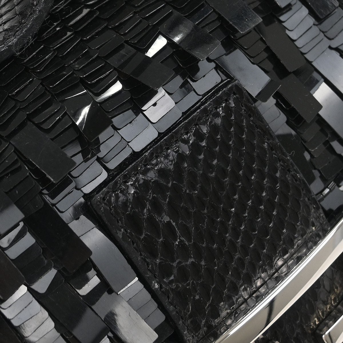 Fendi * Black Python Baguette Handbag