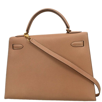 Hermes 1993 Natural Courchevel Kelly 32 Sellier 2way Shoulder Handbag