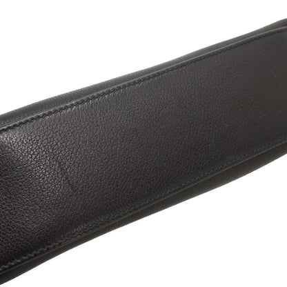 Hermes 2004 Black Evergrain Kelly Pochette Handbag