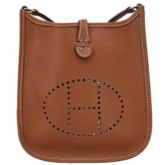 Hermes 2004 Cognac Epsom Evelyne TPM Shoulder Bag