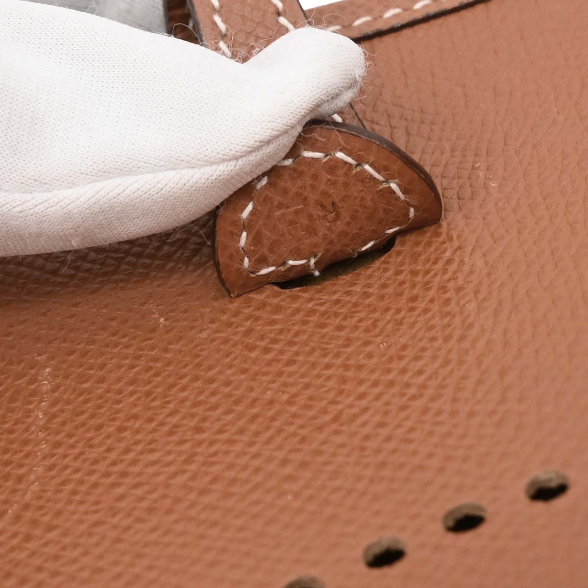 Hermes 2004 Cognac Epsom Evelyne TPM Shoulder Bag