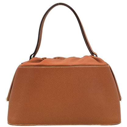 Hermes 2006 Cognac Epsom De Paris Drawstring Handbag