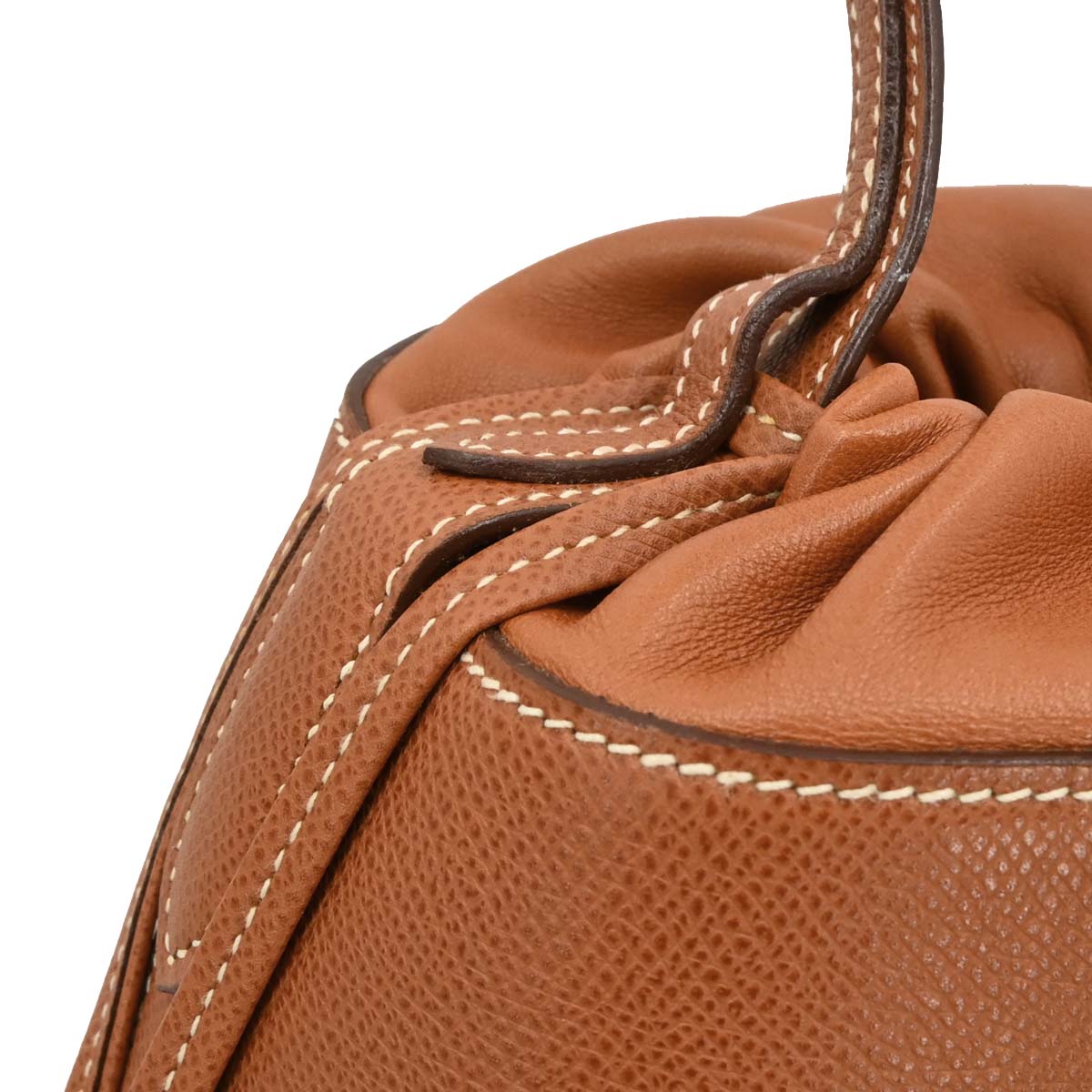 Hermes 2006 Cognac Epsom De Paris Drawstring Handbag