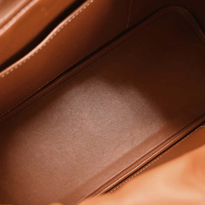 Hermes 2006 Cognac Epsom De Paris Drawstring Handbag