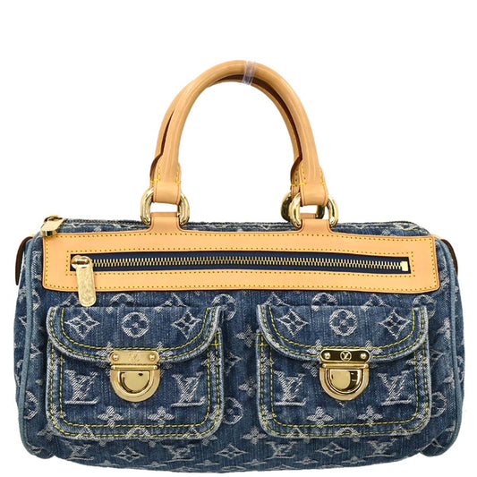 Louis Vuitton 2005 Blue Monogram Denim Neo Speedy Handbag M95019