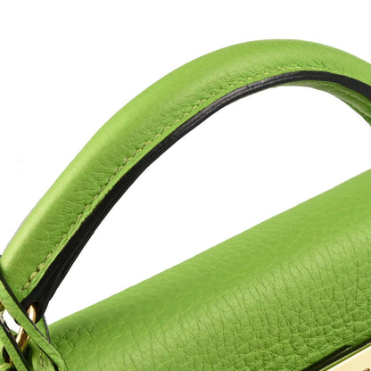 Hermes 2004 Apple Green Taurillon Clemence Kelly A Dos GM Backpack