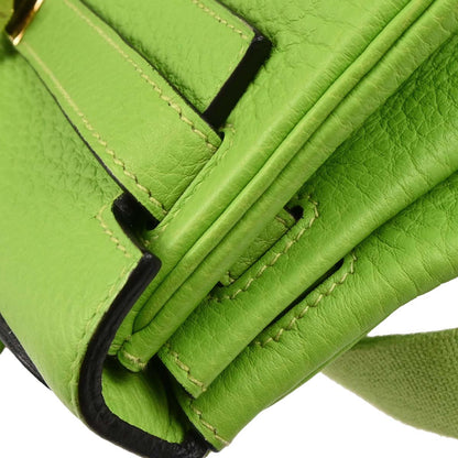 Hermes 2004 Apple Green Taurillon Clemence Kelly A Dos GM Backpack