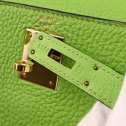 Hermes 2004 Apple Green Taurillon Clemence Kelly A Dos GM Backpack