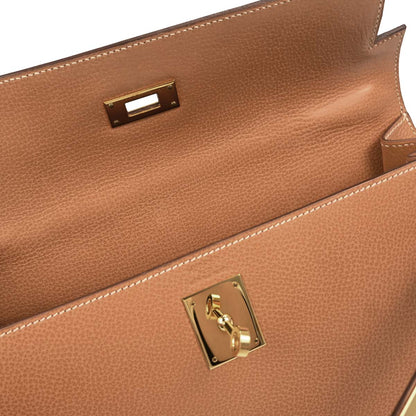 Hermes 2003 Natural Ardennes Kelly 32 Sellier 2way Shoulder Handbag