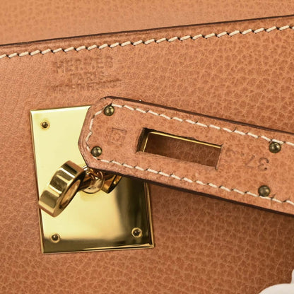 Hermes 2003 Natural Ardennes Kelly 32 Sellier 2way Shoulder Handbag