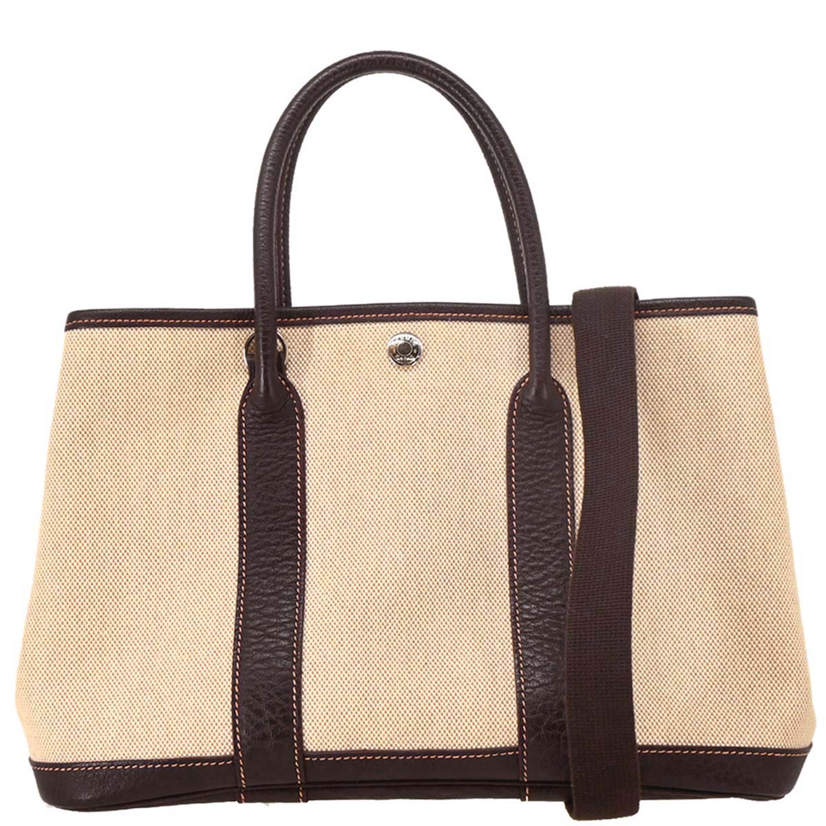 Hermes 2004 Natural Toile H Buffalo Garden Party 30 TPM Tote Handbag