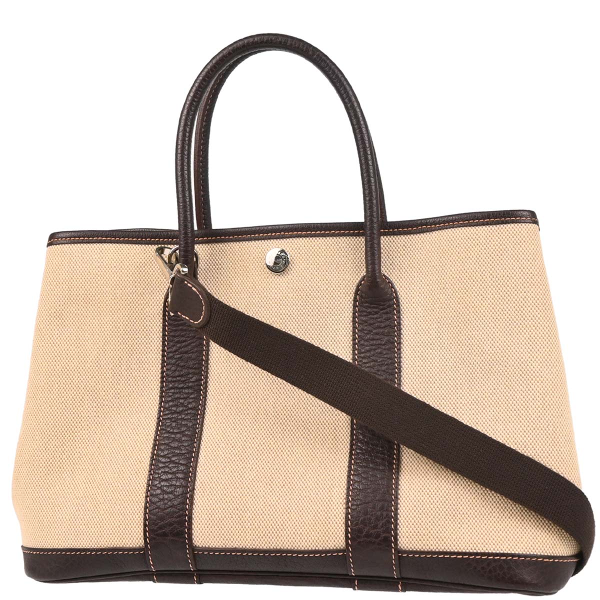 Hermes 2004 Natural Toile H Buffalo Garden Party 30 TPM Tote Handbag