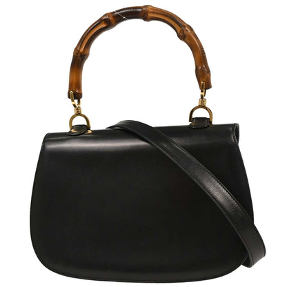 Gucci Black Bamboo 2way Shoulder Handbag