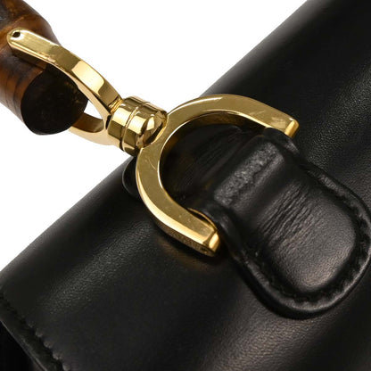 Gucci Black Bamboo 2way Shoulder Handbag