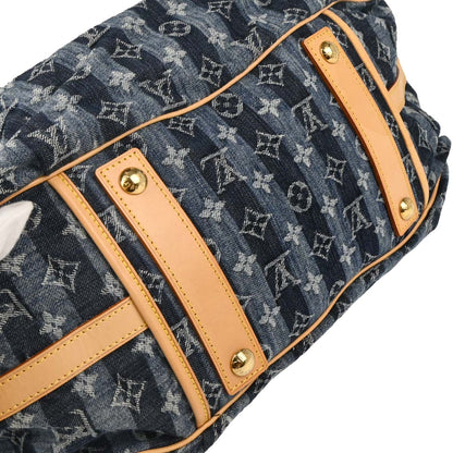 Louis Vuitton 2006 Blue Monogram Denim Cabas Raye GM 2way Shoulder Tote M95336