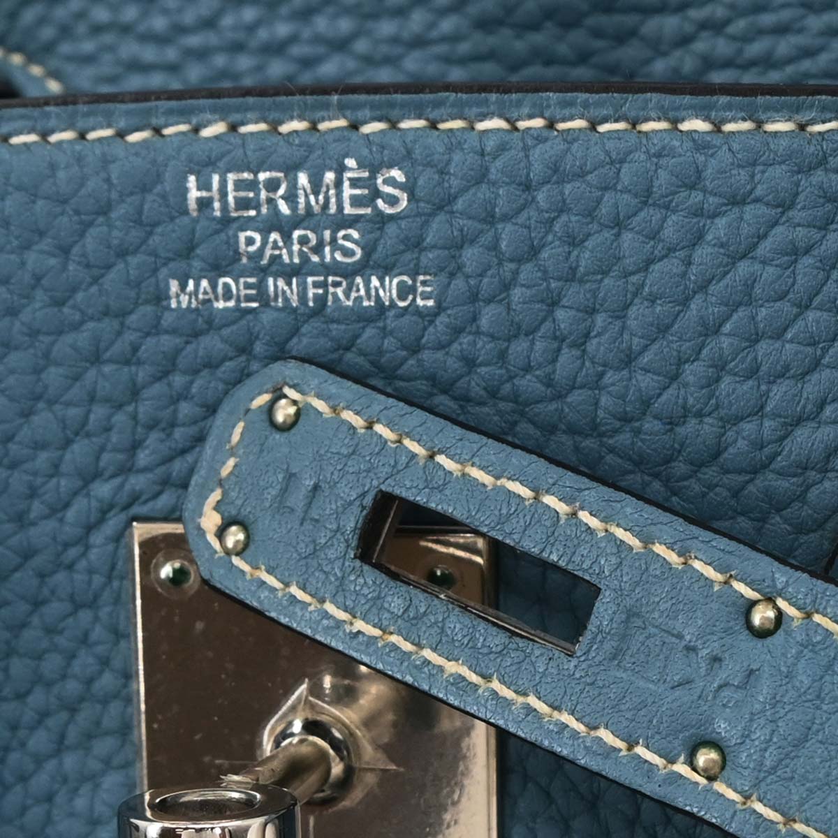 Hermes 2009 Blue Jean Taurillon Clemence Birkin 35 Handbag