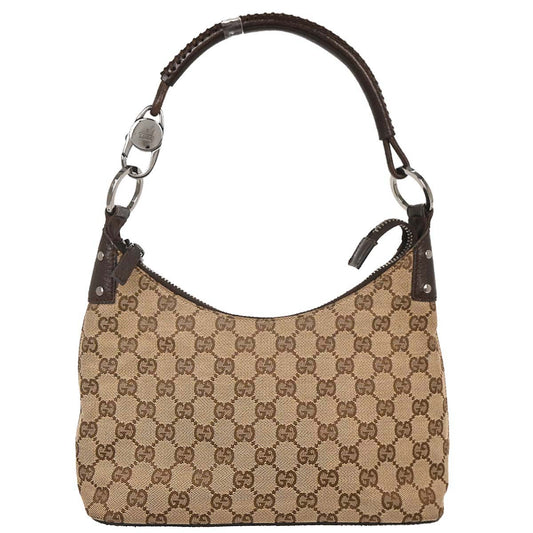 Gucci Beige Canvas GG Hobo Handbag