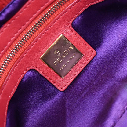Fendi Red Suede Baguette Handbag