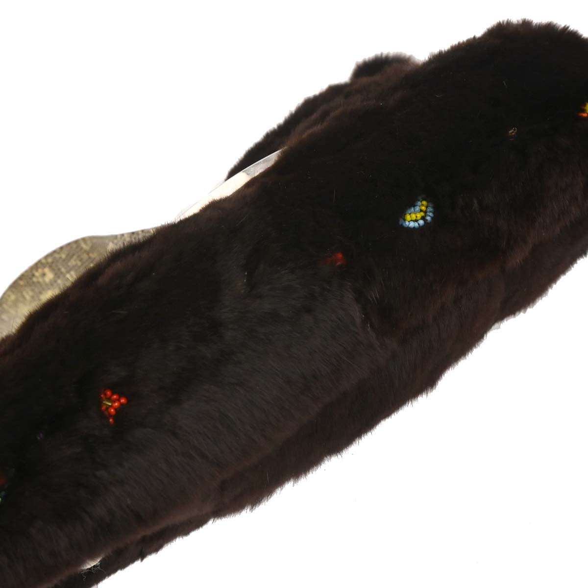 Fendi * Black Fur Python Baguette Handbag