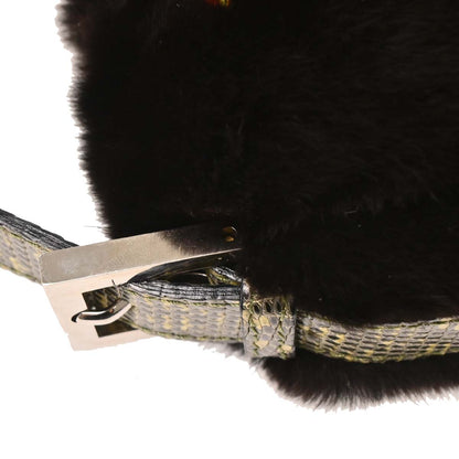 Fendi * Black Fur Python Baguette Handbag