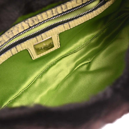 Fendi * Black Fur Python Baguette Handbag