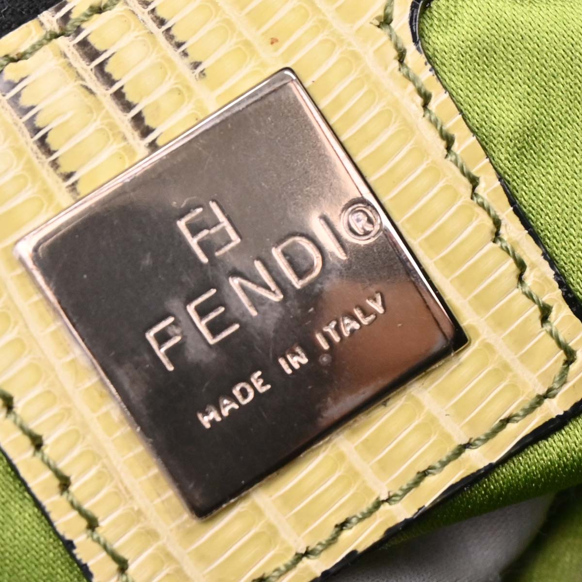 Fendi * Black Fur Python Baguette Handbag
