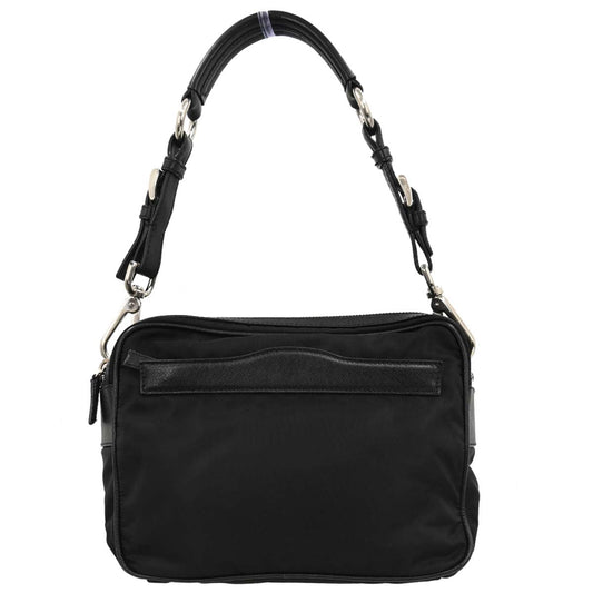 Prada Black Nylon Leather Handbag