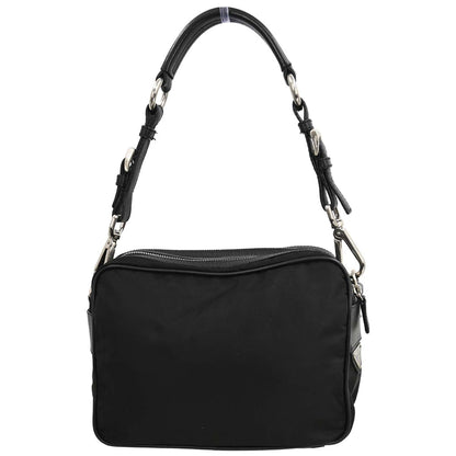 Prada Black Nylon Leather Handbag