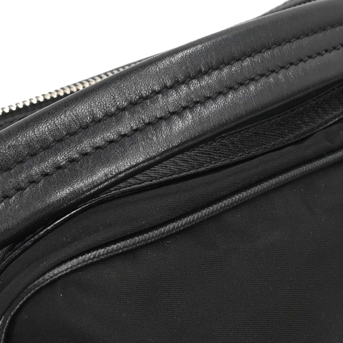 Prada Black Nylon Leather Handbag