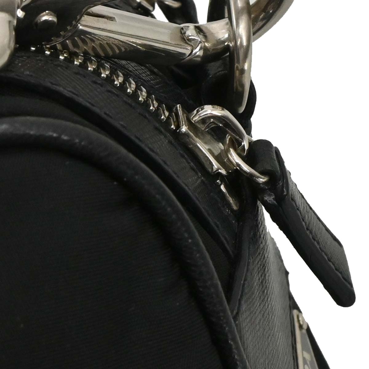 Prada Black Nylon Leather Handbag