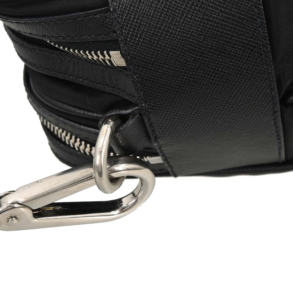 Prada Black Nylon Leather Handbag