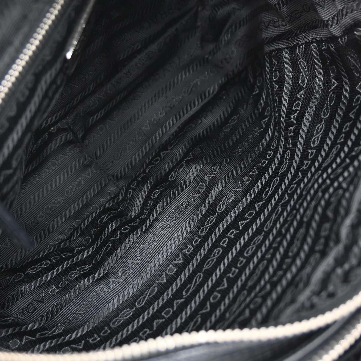 Prada Black Nylon Leather Handbag