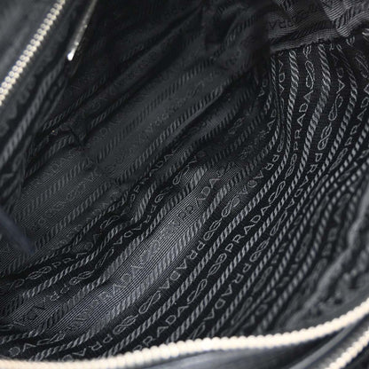 Prada Black Nylon Leather Handbag