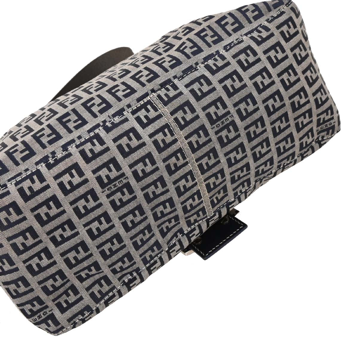 Fendi Navy Gray Zucchino Mamma Baguette Handbag