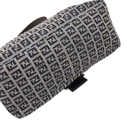 Fendi Navy Gray Zucchino Mamma Baguette Handbag