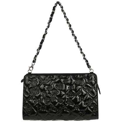 Chanel 2009-2010 Black Patent Leather Icon Chain Handbag