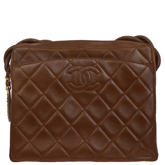 Chanel Brown Lambskin Shoulder Bag
