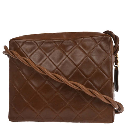 Chanel 1996-1997 Brown Lambskin Shoulder Bag