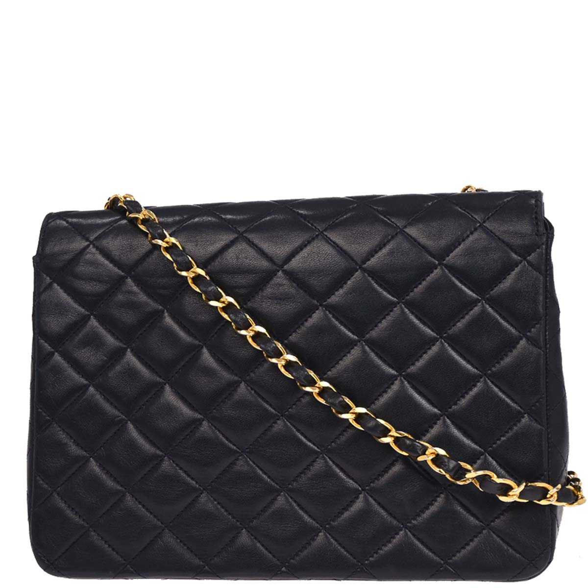 Chanel 1986-1988 Navy Lambskin Shoulder Bag